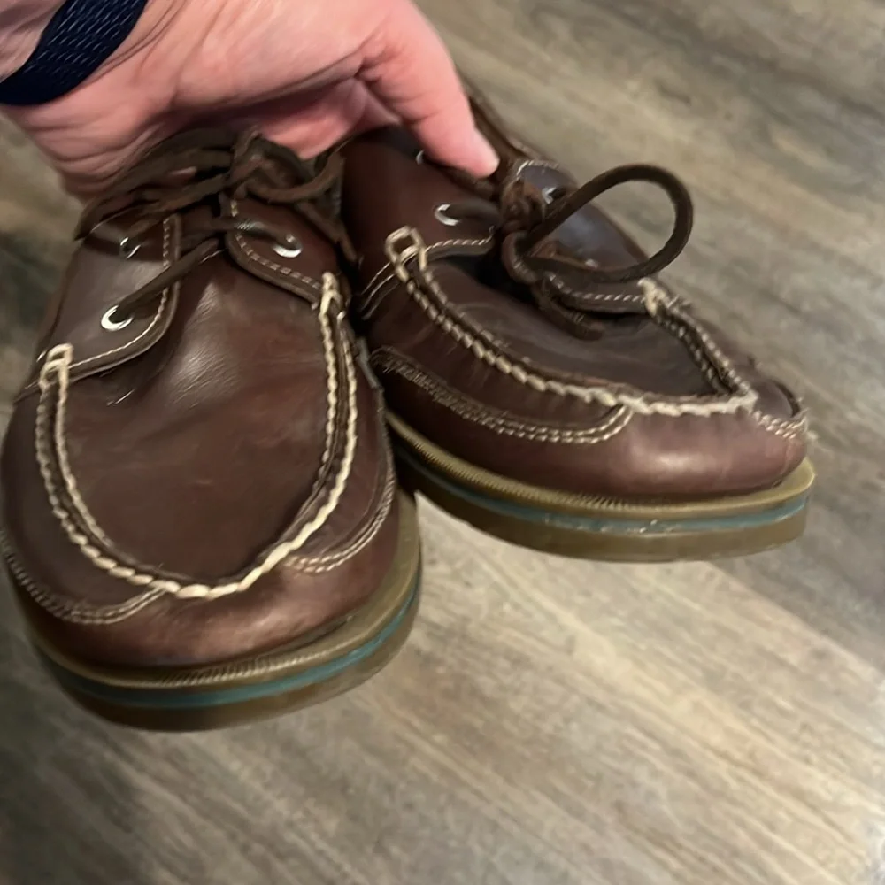 Rockport Men's Leather Dark Brown Boat Shoes Size 10